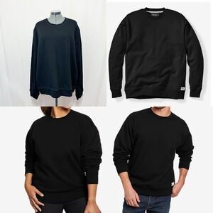 Eddie Bauer NWT Sz XXL Black Men's Plush-Lined Fleece Crewneck Pull On